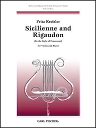 cover SICILIENNE AND RIGAUDON VIOLIN SOLO cover